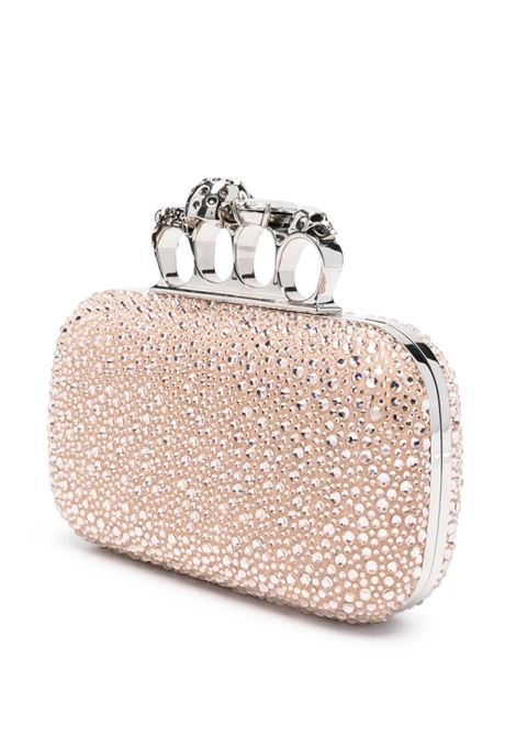 Clutch Knuckle Con Cristalli in Rosa/Argento ALEXANDER MCQUEEN | 676256-1BLDV5000